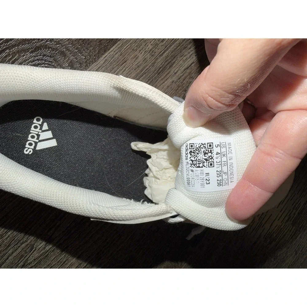 Adidas Unisex Grand Court Classic White Black Kids Lace-Up Sneaker Shoes 5 Child